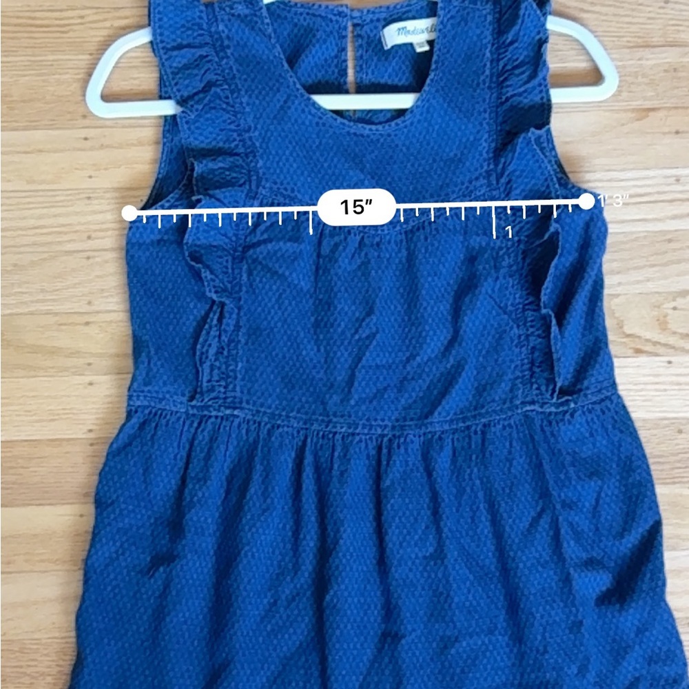 Madewell Indigo Ruffled-Bodice Tiered Midi Dress XXS